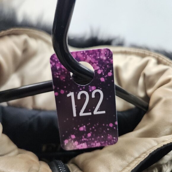 Women's Black Parka Jacket Large Faux Fur Lined Hood Gold Trim Preppy Cozy Layer - Picture 11 of 11